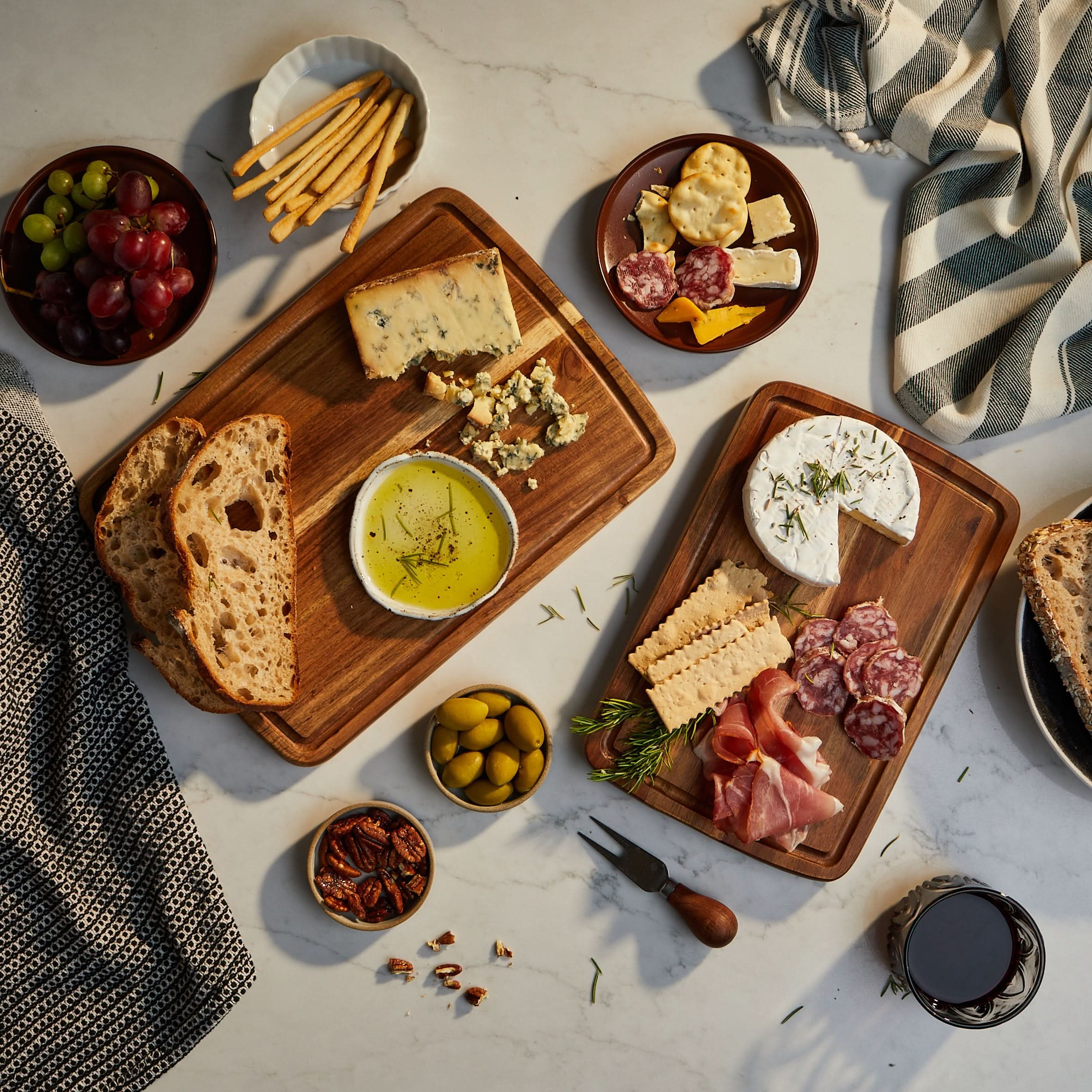 Sonder Los Angeles Acacia Small Wood Cutting Board Set Used as Charcuterie Boards