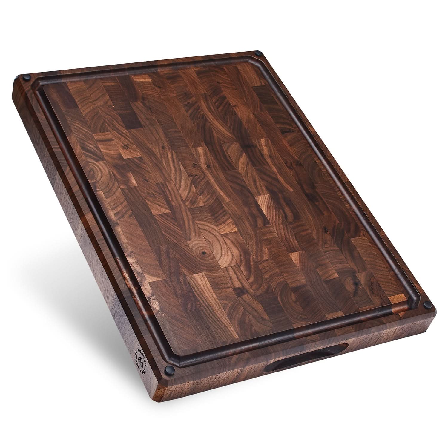 USA made Sonder LA Alfred walnut end grain cutting board with juice groove