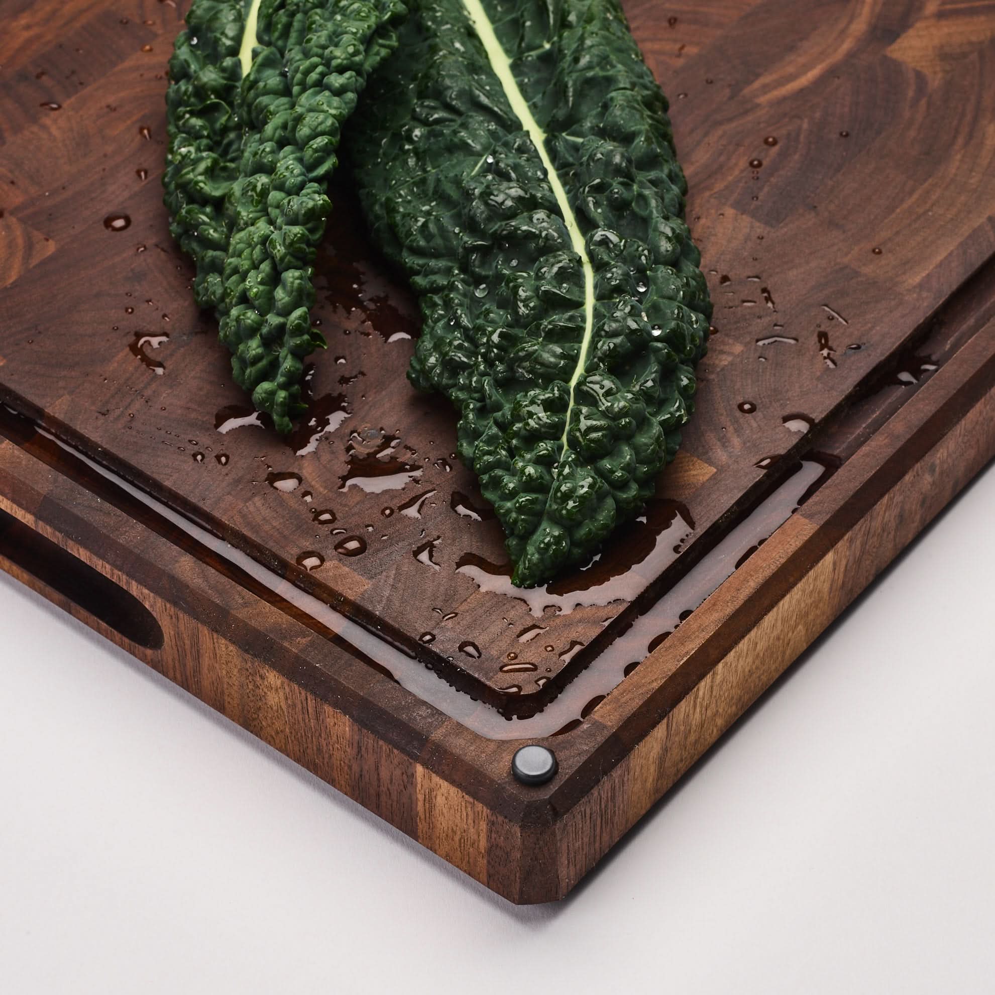 Sonder Los Angeles Made in USA Alfred End Grain Walnut Board with Deep Juice Grove and Removable Rubber Feet