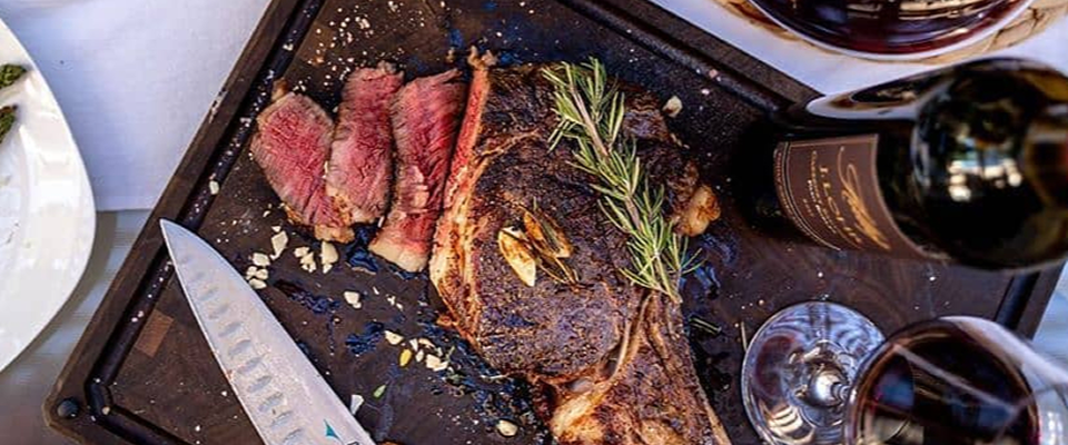 A steak on a Sonder LA BBQ Board