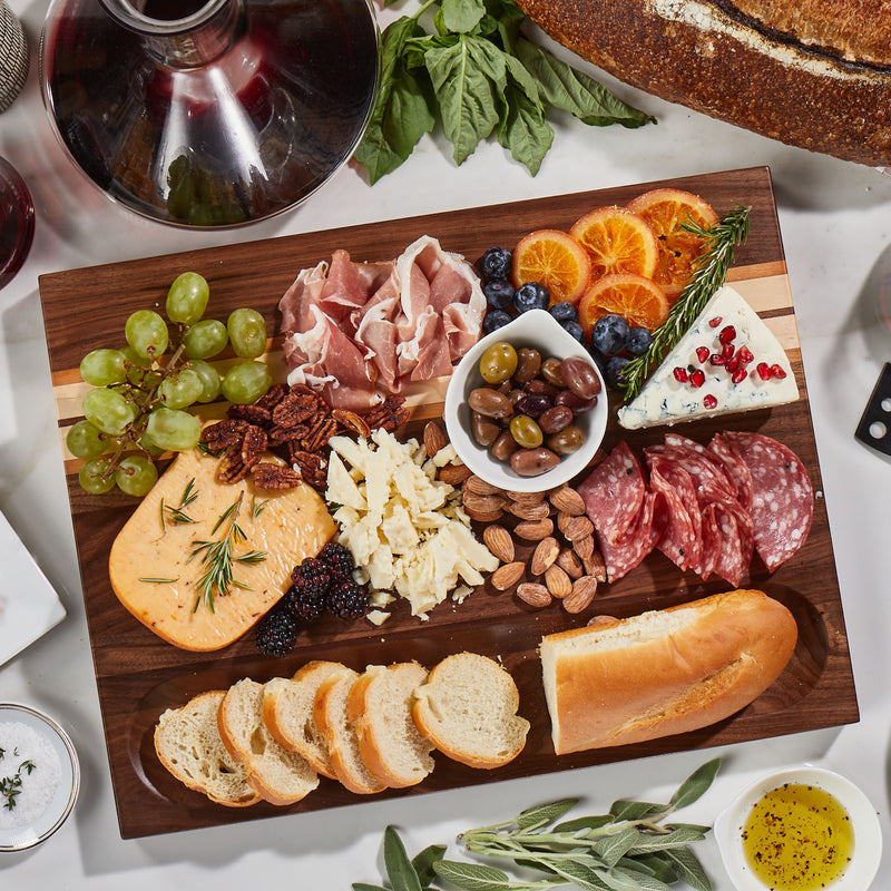 Beautifully Styled Charcuterie Board on Sonder Los Angeles Motley Board with Built-in Cracker Well