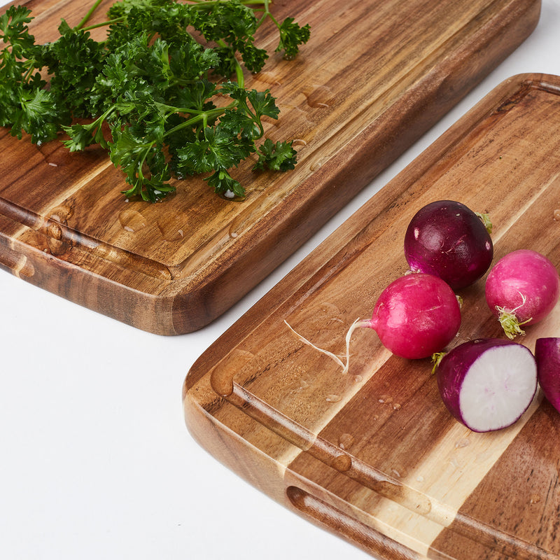 Sonder Los Angeles Doheny Duo Acacia Wood Grab and Go Cutting Board Set with Juice Grove
