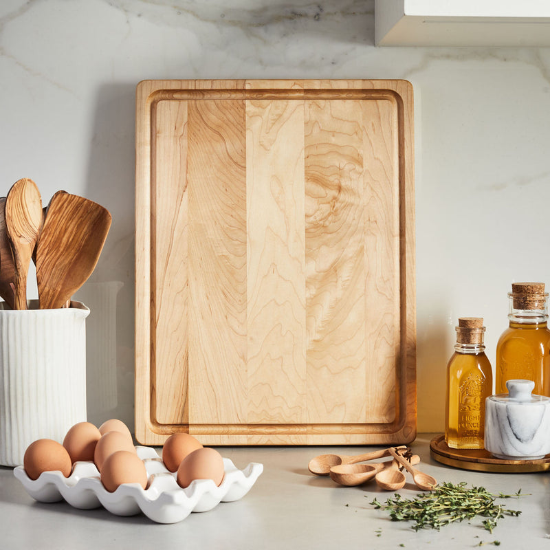 Sonder Los Angeles, Made in USA, Large Thick Maple Wood Cutting Board for  Kitchen with Juice Groove, Sorting Compartment, Charcuterie Wooden Board
