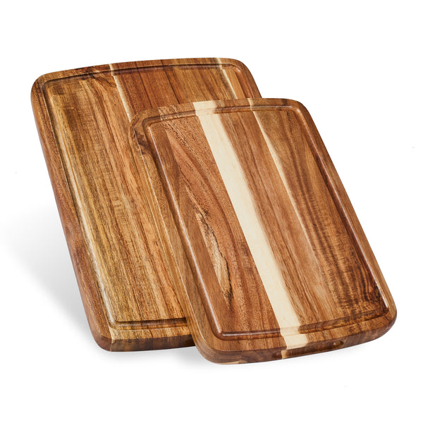 Small acacia wood cutting board set with juice grove by Sonder Los Angeles