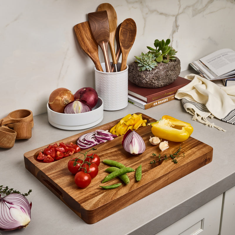 Sonder Los Angeles, Winsome Acacia Board in use in kitchen with produce